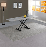 VOLERO--Tavolo-Trasformabile-Salvaspazio-Ulisse-Large--Sistema-Saliscendi-con-Regolazione-Millimetrica-dell--Altezza.--Grigio-Chiaro-Venato-