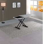 VOLERO--Tavolo-Trasformabile-Salvaspazio-Ulisse-Large--Sistema-Saliscendi-con-Regolazione-Millimetrica-dell--Altezza.--Grigio-Chiaro-Venato-