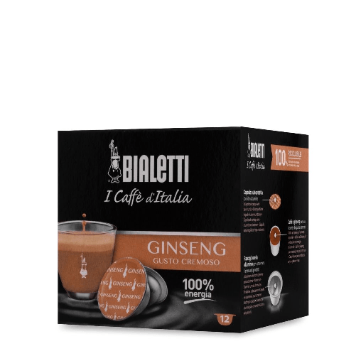 Capsule caffe' bialetti ginseng gusto cremoso confezione da 12 capsule espresso