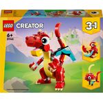 LEGO Creator 31145 3in1 Drago Rosso, Giochi per Bambini di 6+ Anni