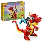 LEGO-Creator-31145-3in1-Drago-Rosso-Giochi-per-Bambini-di-6--Anni-Action-Figure-Ricostruibile-in-Pesce-e-Fenice-Giocattolo