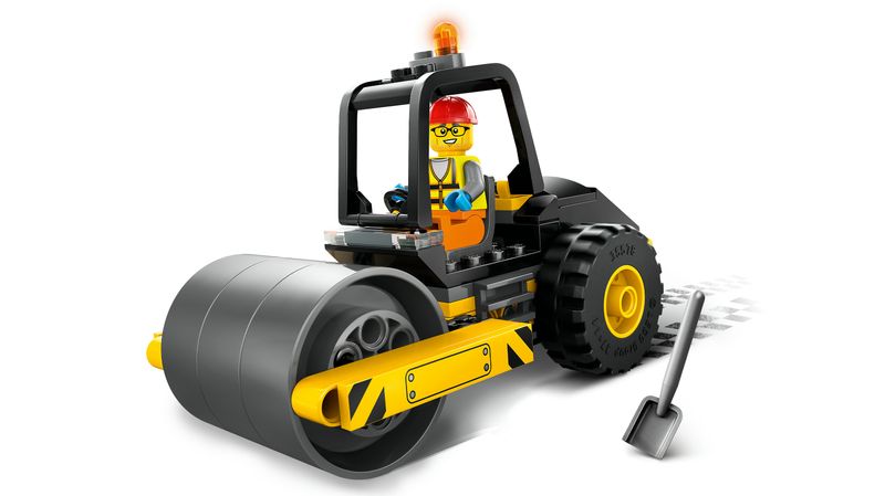 LEGO-City-60401-Rullo-Compressore-Set-di-Costruzioni-Giocattolo-per-Bambini-di-5--Anni-Veicolo-da-Cantiere-con-Operaio-Edile