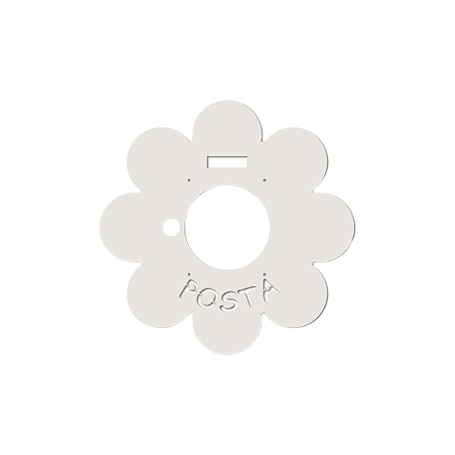 Alubox  Frontale Intercambiabile per Cassetta Postale MIA con Disegno Margherita, Bianco