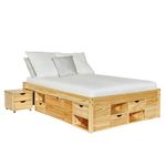 Letto Matrimoniale 180x200 con Cassetti Comodini Rete a Doghe 2 Piazze Camera