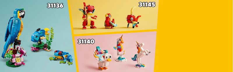 LEGO-Creator-31145-3in1-Drago-Rosso-Giochi-per-Bambini-di-6--Anni-Action-Figure-Ricostruibile-in-Pesce-e-Fenice-Giocattolo