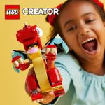 LEGO-Creator-31145-3in1-Drago-Rosso-Giochi-per-Bambini-di-6--Anni-Action-Figure-Ricostruibile-in-Pesce-e-Fenice-Giocattolo