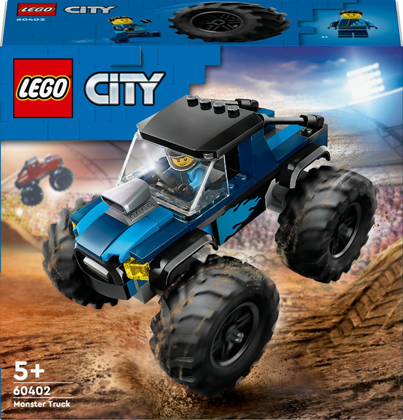 LEGO-City-60402-Monster-Truck-Blu-Veicolo-Giocattolo-Fuoristrada-Giochi-per-Bambini-di-5--Anni-con-Minifigure-del-Pilota