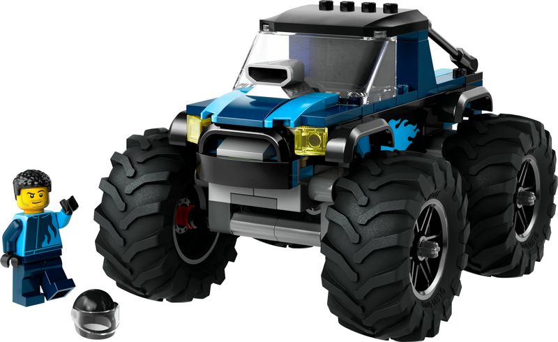 LEGO-City-60402-Monster-Truck-Blu-Veicolo-Giocattolo-Fuoristrada-Giochi-per-Bambini-di-5--Anni-con-Minifigure-del-Pilota