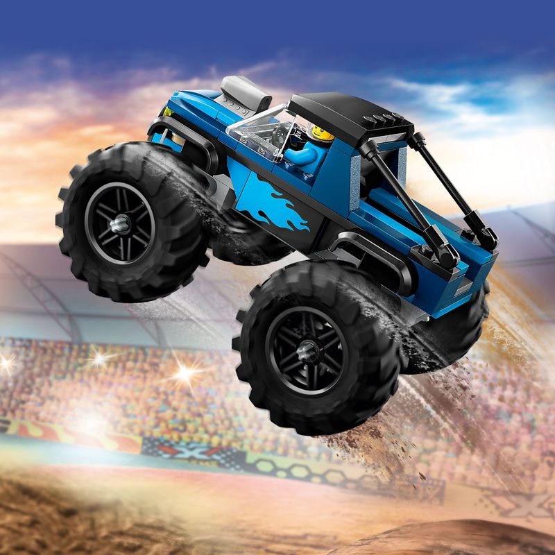 LEGO-City-60402-Monster-Truck-Blu-Veicolo-Giocattolo-Fuoristrada-Giochi-per-Bambini-di-5--Anni-con-Minifigure-del-Pilota