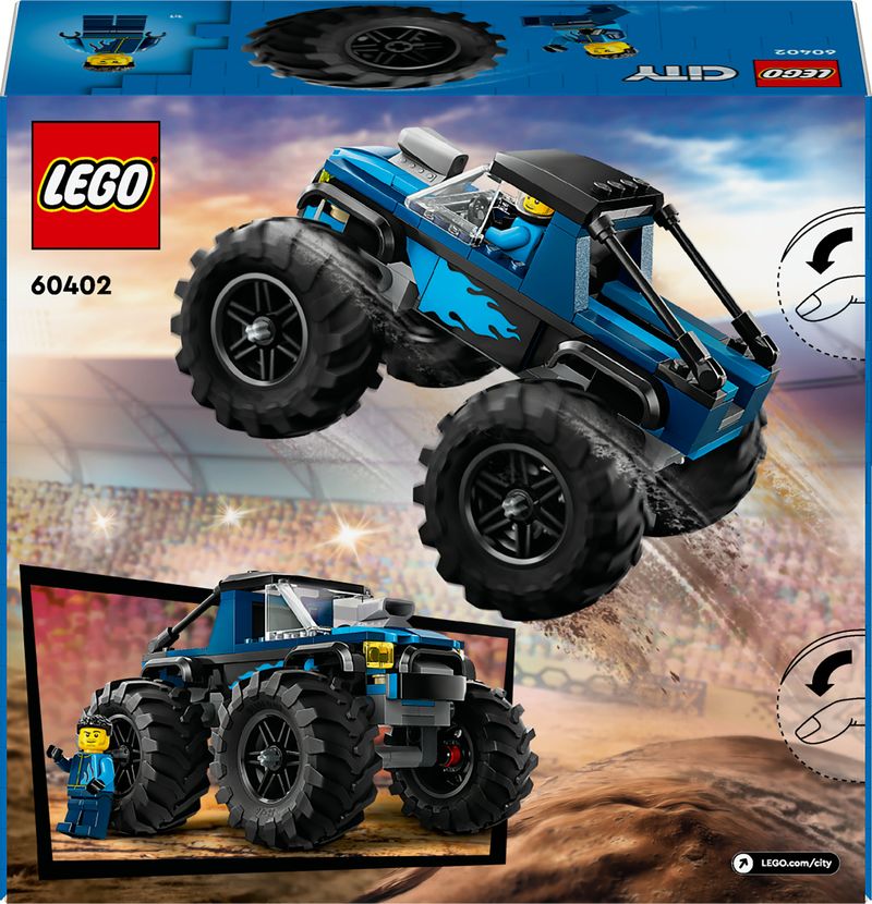 LEGO-City-60402-Monster-Truck-Blu-Veicolo-Giocattolo-Fuoristrada-Giochi-per-Bambini-di-5--Anni-con-Minifigure-del-Pilota