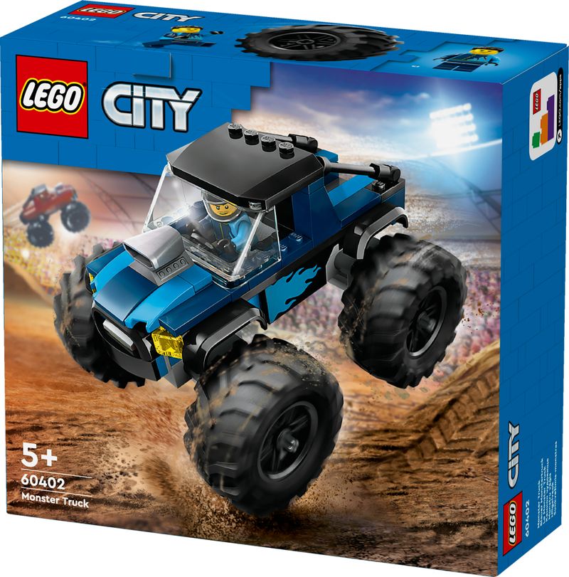 LEGO-City-60402-Monster-Truck-Blu-Veicolo-Giocattolo-Fuoristrada-Giochi-per-Bambini-di-5--Anni-con-Minifigure-del-Pilota