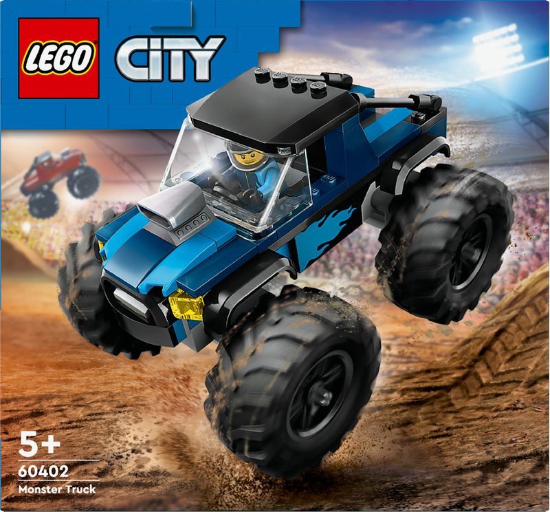 LEGO-City-60402-Monster-Truck-Blu-Veicolo-Giocattolo-Fuoristrada-Giochi-per-Bambini-di-5--Anni-con-Minifigure-del-Pilota