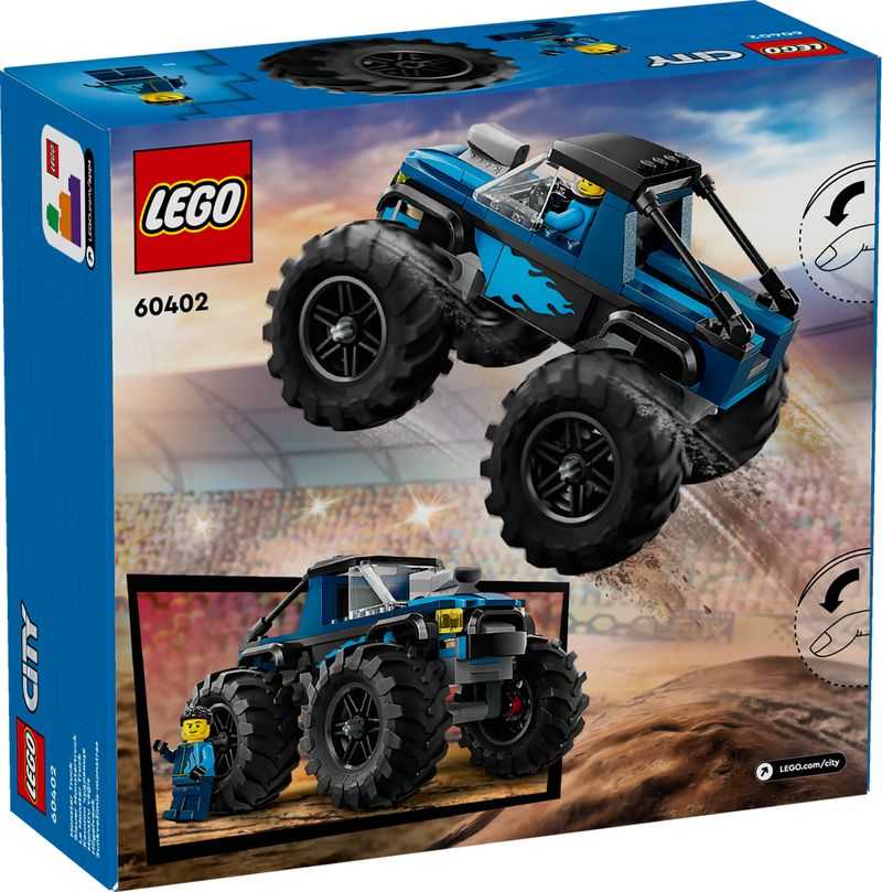 LEGO-City-60402-Monster-Truck-Blu-Veicolo-Giocattolo-Fuoristrada-Giochi-per-Bambini-di-5--Anni-con-Minifigure-del-Pilota