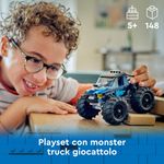 LEGO-City-60402-Monster-Truck-Blu-Veicolo-Giocattolo-Fuoristrada-Giochi-per-Bambini-di-5--Anni-con-Minifigure-del-Pilota