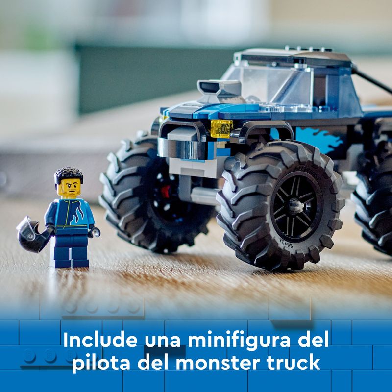 LEGO-City-60402-Monster-Truck-Blu-Veicolo-Giocattolo-Fuoristrada-Giochi-per-Bambini-di-5--Anni-con-Minifigure-del-Pilota