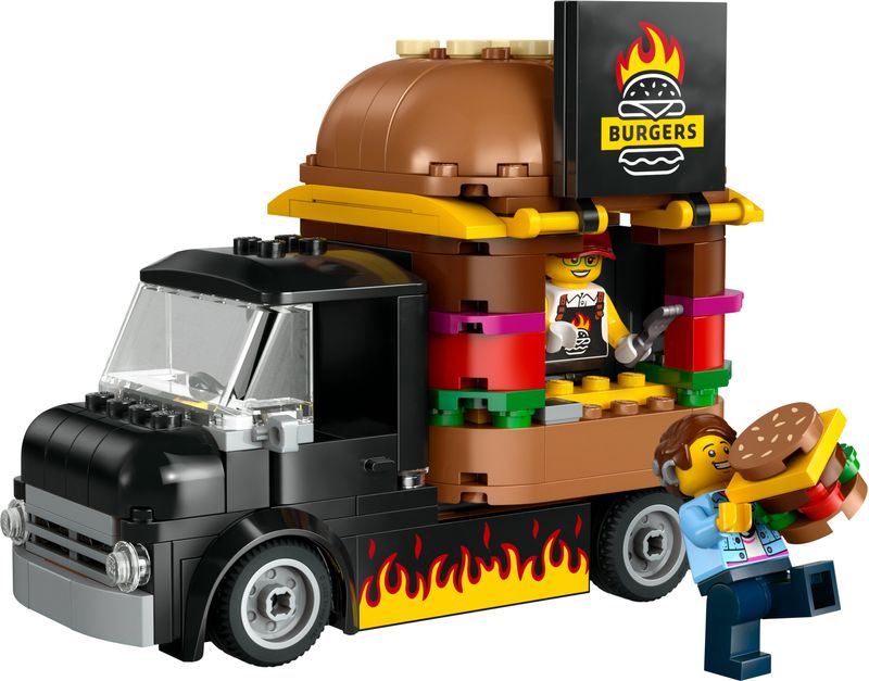 LEGO-City-60404-Furgone-degli-Hamburger-Giocattolo-Veicolo-per-Bambini-5--Anni-Camion-Food-Truck-con-Accessori-e-2-Minifigure