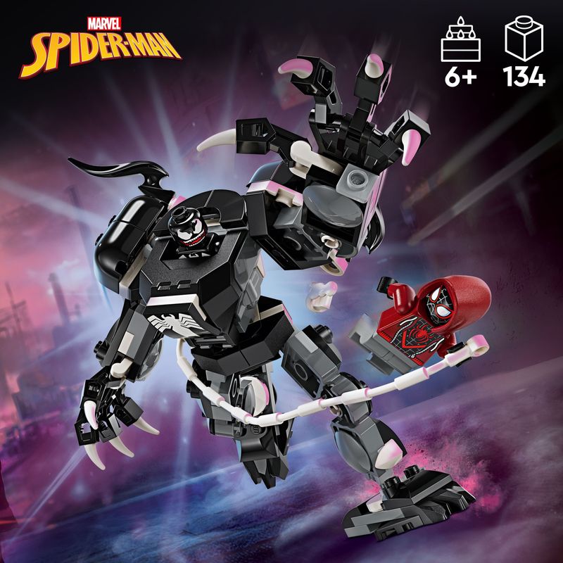 LEGO-Marvel-76276-Mech-di-Venom-vs.-Miles-Morales-Giocattolo-Action-Figure-per-Bambini-6--Anni-con-Minifigure-di-Spider-Man