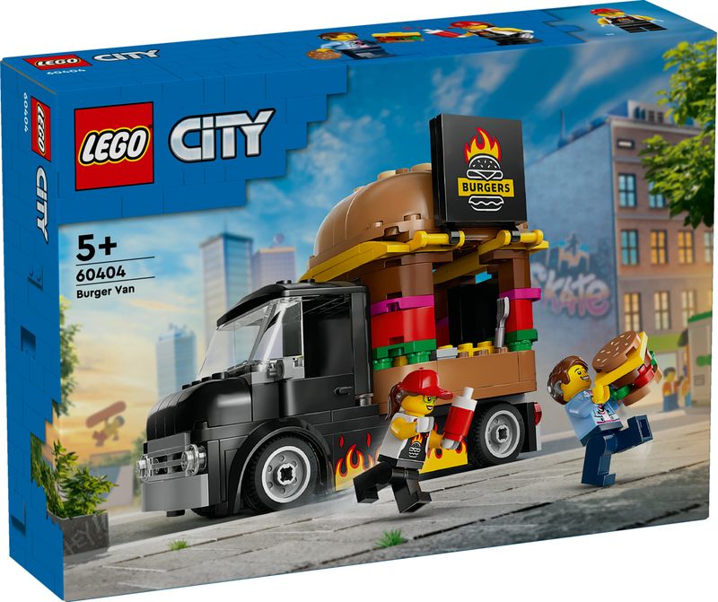 LEGO-City-60404-Furgone-degli-Hamburger-Giocattolo-Veicolo-per-Bambini-5--Anni-Camion-Food-Truck-con-Accessori-e-2-Minifigure