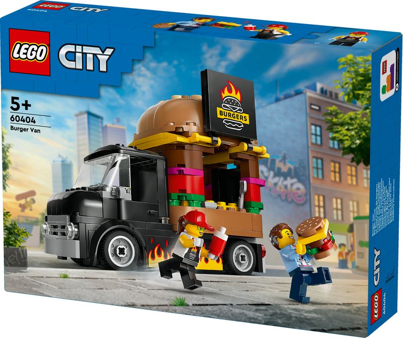 LEGO-City-60404-Furgone-degli-Hamburger-Giocattolo-Veicolo-per-Bambini-5--Anni-Camion-Food-Truck-con-Accessori-e-2-Minifigure