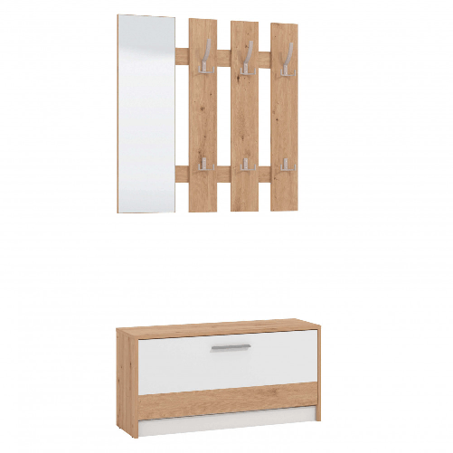 MILANI HOME ADDIE - mobile ingresso appendiabiti moderno minimal in legno
