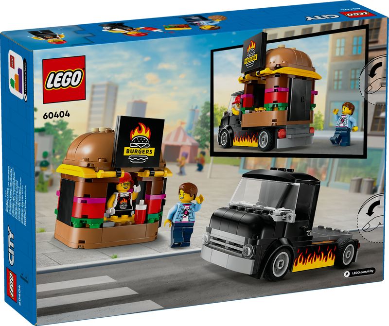 LEGO-City-60404-Furgone-degli-Hamburger-Giocattolo-Veicolo-per-Bambini-5--Anni-Camion-Food-Truck-con-Accessori-e-2-Minifigure