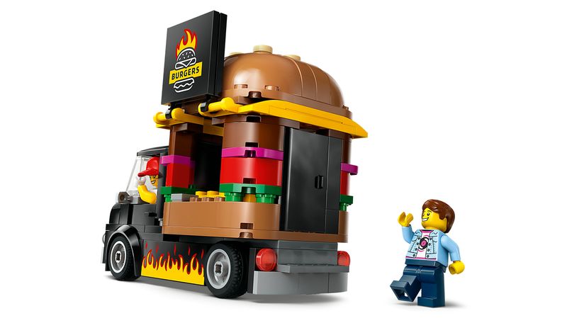 LEGO-City-60404-Furgone-degli-Hamburger-Giocattolo-Veicolo-per-Bambini-5--Anni-Camion-Food-Truck-con-Accessori-e-2-Minifigure