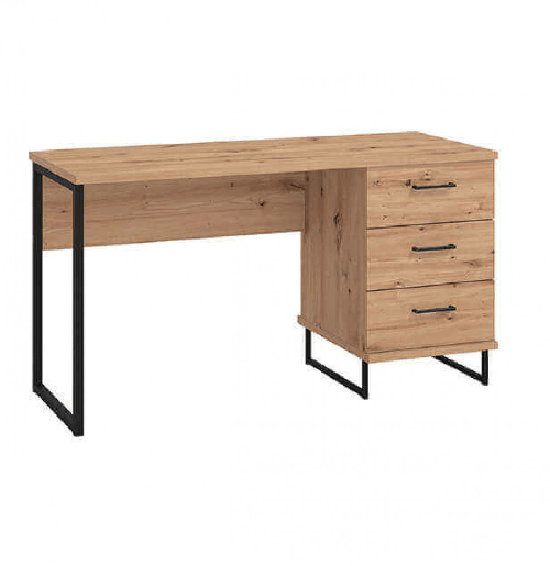 MILANI HOME DODO - scrivania moderna con 3 cassetti colore rovere
