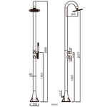 Doccia-In-Acciaio-Inox-Nautico-316l-Sined-Inox-Luna-Oro-Ingressi-Per-Acqua-Calda-e-Fredda-Ideale-Per-Installazioni-Esterne-o-Per-Il-Bagno-Di-Casa