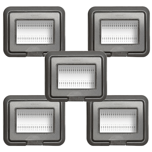 Coperchio 3 posti bticino idrobox ip55 5 pezzi living international 24603l