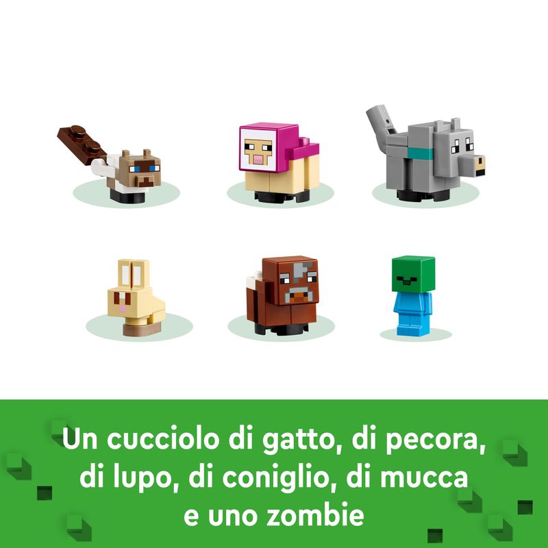 LEGO-Minecraft-21253-Il-Santuario-degli-Animali-Giocattolo-per-Bambini-e-Fan-di-7--Anni-con-Bioma-delle-Pianure-e-Personaggi