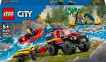 LEGO-City-60412-Fuoristrada-Antincendio-e-Gommone-di-Salvataggio-Camion-dei-Pompieri-Giocattolo-Giochi-per-Bambini-5--Anni