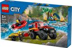 LEGO-City-60412-Fuoristrada-Antincendio-e-Gommone-di-Salvataggio-Camion-dei-Pompieri-Giocattolo-Giochi-per-Bambini-5--Anni