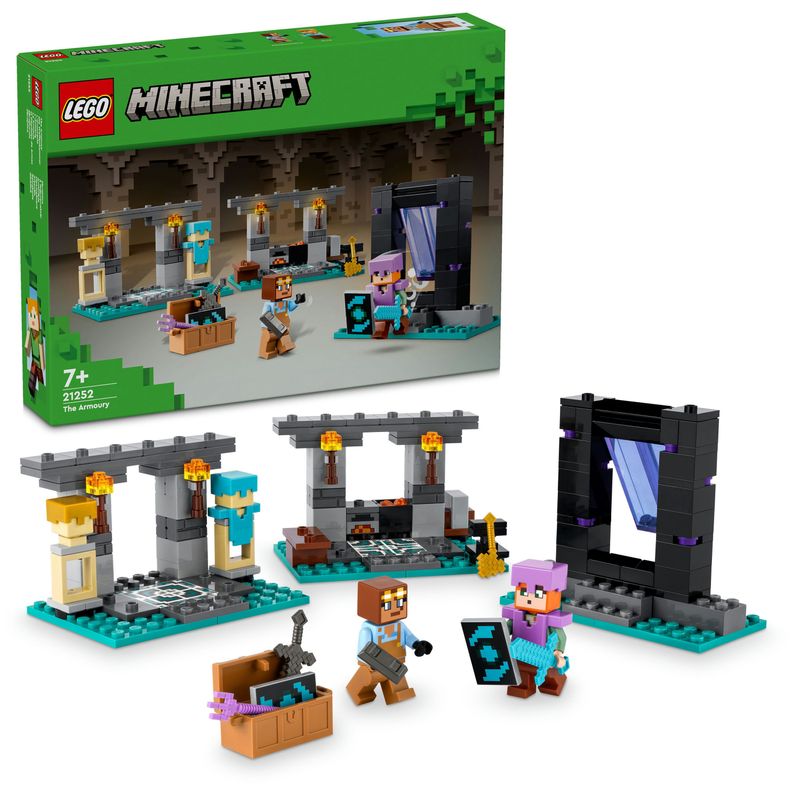 LEGO-Minecraft-21252-L-Armeria-con-Personaggio-Alex-Accessori-e-Armi-Giocattolo-per-Bambini-di-7--Anni-e-Fan-del-Videogioco