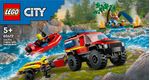 LEGO-City-60412-Fuoristrada-Antincendio-e-Gommone-di-Salvataggio-Camion-dei-Pompieri-Giocattolo-Giochi-per-Bambini-5--Anni