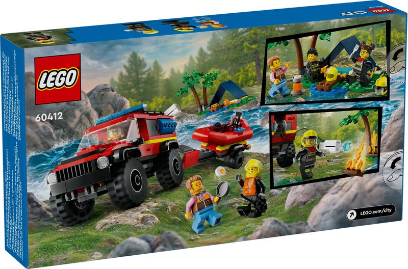 LEGO-City-60412-Fuoristrada-Antincendio-e-Gommone-di-Salvataggio-Camion-dei-Pompieri-Giocattolo-Giochi-per-Bambini-5--Anni