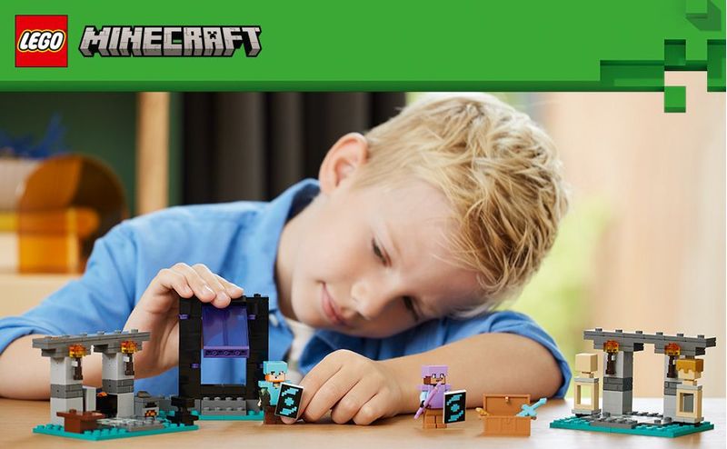 LEGO-Minecraft-21252-L-Armeria-con-Personaggio-Alex-Accessori-e-Armi-Giocattolo-per-Bambini-di-7--Anni-e-Fan-del-Videogioco