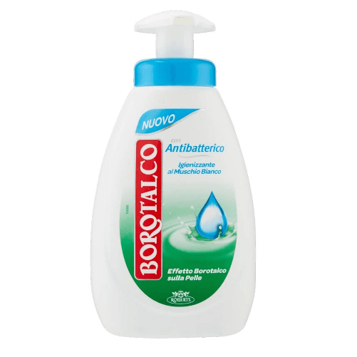 Borotalco-sapone-con-antibatterico-igienizzante-al-muschio-bianco-12-flaconi-da-250-ml-ciascuno