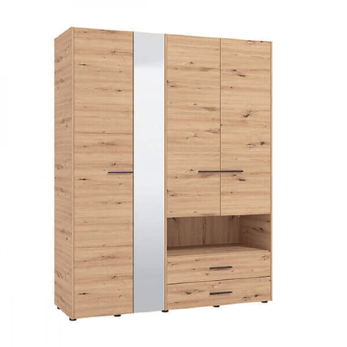 MILANI HOME ESSENZA - armadio 4 ante 2 cassetti con specchio