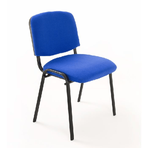 Set-Di-6-Sedie-Per-Sala-attesa-Ufficio-Studio-Conferenza-Riunione-Ospite-Impilabili-Imbottite-In-Tessuto-Blu