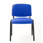 Set-Di-6-Sedie-Per-Sala-attesa-Ufficio-Studio-Conferenza-Riunione-Ospite-Impilabili-Imbottite-In-Tessuto-Blu