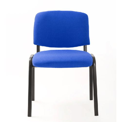 Set-Di-6-Sedie-Per-Sala-attesa-Ufficio-Studio-Conferenza-Riunione-Ospite-Impilabili-Imbottite-In-Tessuto-Blu