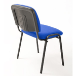 Set-Di-6-Sedie-Per-Sala-attesa-Ufficio-Studio-Conferenza-Riunione-Ospite-Impilabili-Imbottite-In-Tessuto-Blu