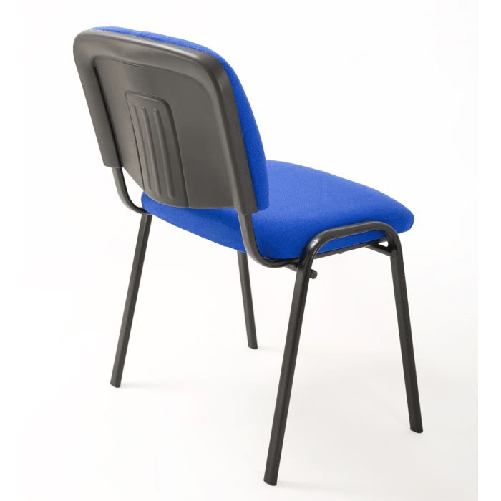 Set-Di-6-Sedie-Per-Sala-attesa-Ufficio-Studio-Conferenza-Riunione-Ospite-Impilabili-Imbottite-In-Tessuto-Blu