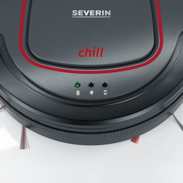 Severin-Chill-aspirapolvere-robot-035-L-Senza-sacchetto-Nero-Grigio-Rosso