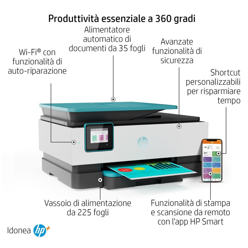 HP-OfficeJet-Pro-Stampante-multifunzione-HP-8025e-Colore-Stampante-per-Casa-Stampa-copia-scansione-fax-HP-