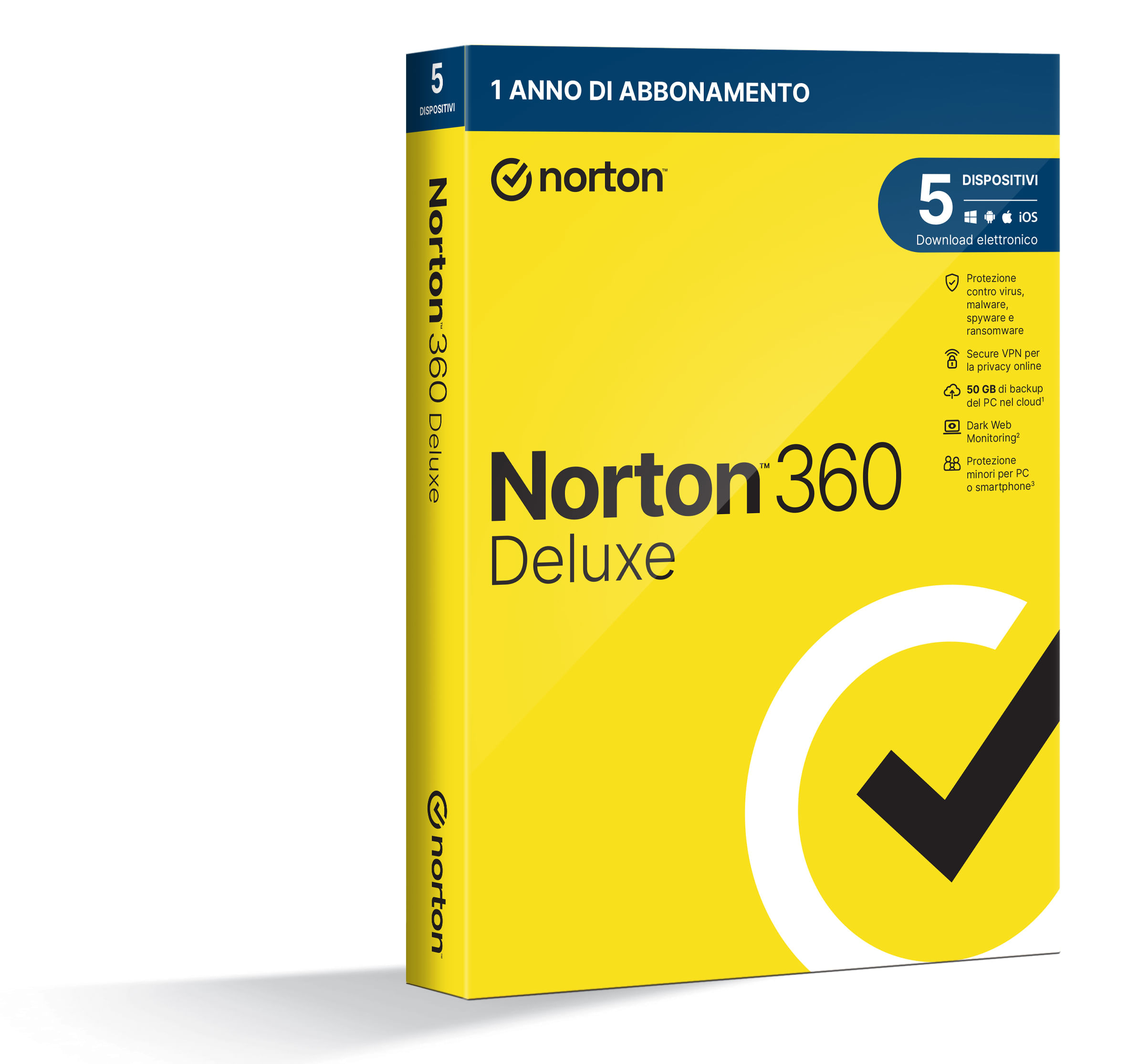 Symantec Norton 360 Deluxe 2024 | Antivirus per 5 dispositivi | Licenza di 1 anno | Secure VPN e Password Manager | PC