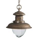 Lampada con catena sospensione in ottone stile Nautica 30 cm Interno Esterno