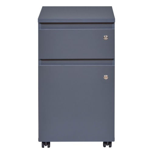 Cassettiera-da-Scrivania-Ufficio-Cameretta-Grigia-con-Cassetto-Ruote