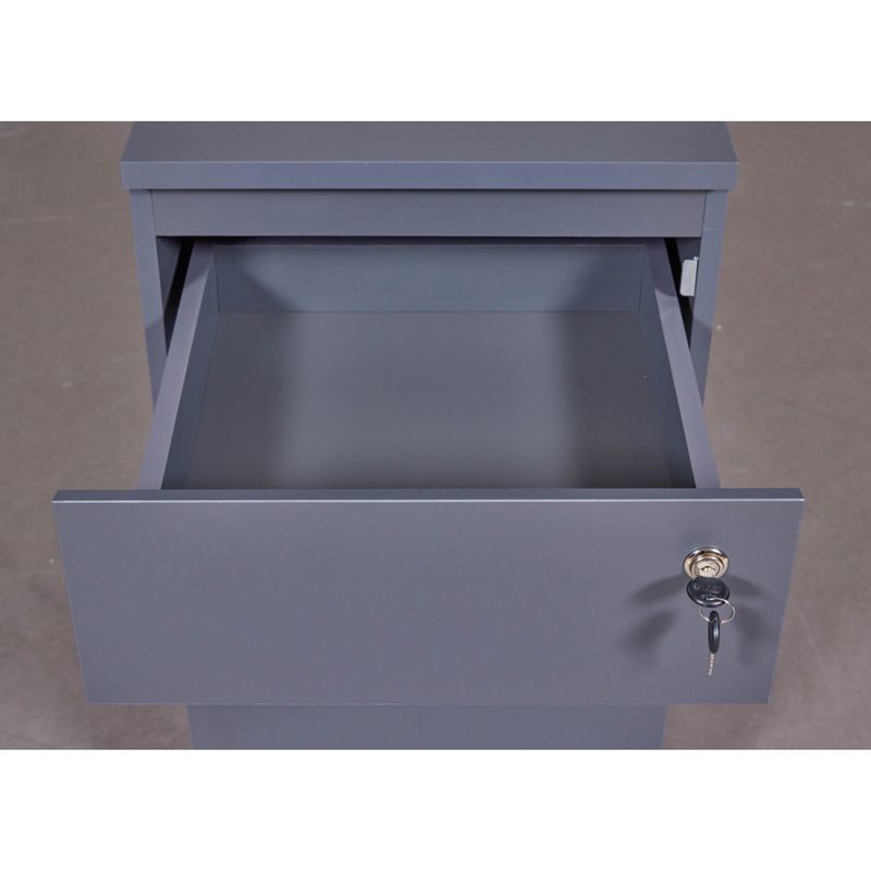 Cassettiera-da-Scrivania-Ufficio-Cameretta-Grigia-con-Cassetto-Ruote