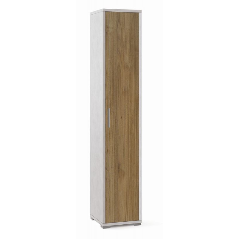 Armadio-Mobile-Bianco-Noce-1-Anta-200-Ripiani-a-Colonna-Bagno-Ufficio